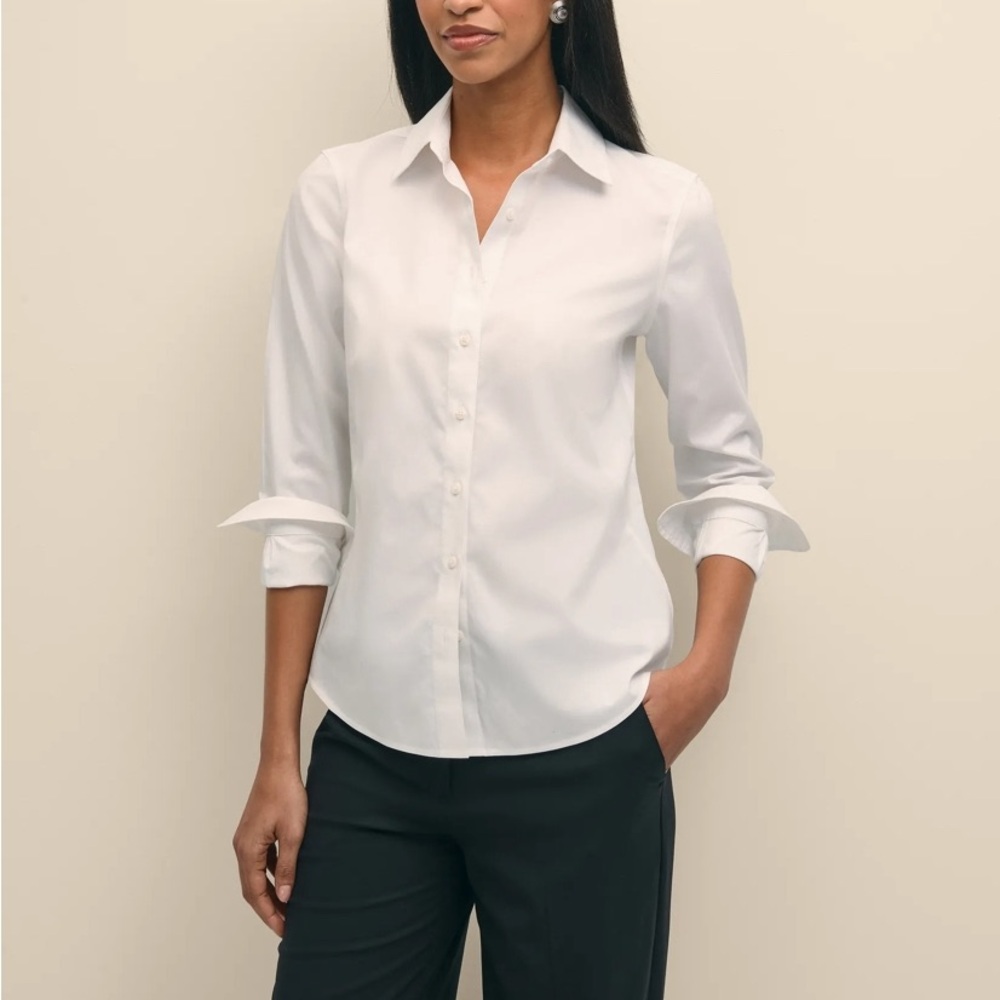 Brooks Brothers Classic Fit Non-Iron Stretch White Button-Up Shirt